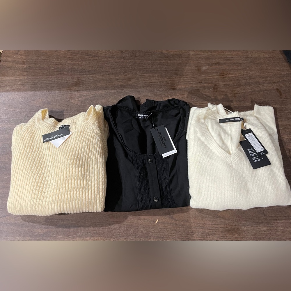 (Lot of 3) NEW Women Plus Size 2X Various Sweater Blouse Micha Lounge Vero Moda